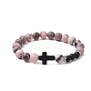 2Pcs Natural & Synthetic Gemstone Beads Stretch Bracelets BJEW-JB11318-2