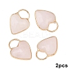 2Pcs Natural Rose Quartz Faceted Pendans KK-YW0003-63D-1