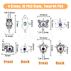 64Pcs 4 Styles Natural Mixed Stone Connector Charms FIND-FH0005-85-2