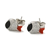 Acrylic Fish Stud Earrings EJEW-P233-01P-1