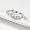 S925 Sterling Silver Adjustable Letter Rings for Women RJEW-M068-01P-K-5