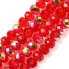 Electroplate Transparent Glass Beads Strands EGLA-A046-01B-08-1