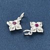 Buddhist 925 Sterling Silver with Glass Cross Dorje Vajra Charms STER-A050-07S-2
