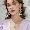 26Pcs 13 Styles Brass & Alloy Open Back Bezel Pendants and Links FIND-OC0003-52-6