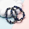 Unisex Chip Natural Lapis Lazuli Beaded Stretch Bracelets BJEW-S143-07-6