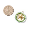 Glass Seed Beaded Christmas Wreath with Bowknot Pendants PALLOY-MZ01036-2