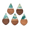 Transparent Resin and Walnut Wood Pendants RESI-T057-06I-1