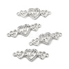 Brass Micro Pave Clear Cubic Zirconia Connector Charms KK-E068-VB383-3