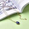 Natural Lapis Lazuli Wire Wrapped Pendant Necklaces NJEW-JN03080-03-5