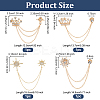 4Pcs 4 Styles Rhinestone Crown & Star Hanging Chain Brooch JEWB-OC0001-09-2