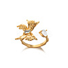 Brass with Crystal Rhinestone Cuff Open Rings FS-WGA2E76-03-2