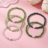 5Pcs Glass & Natural Cultured Freshwater Pearl Beads Stretch Bracelets for Women BJEW-JB13521-2