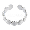 304 Stainless Steel Shell Wrap Open Cuff Ring for Women RJEW-N038-100P-2