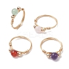 Round Natural & Synthetic Gemstone Finger Rings RJEW-JR00699-1