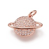 Brass Micro Pave Clear Cubic Zirconia Pendants ZIRC-L091-058RG-1