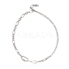 304 Stainless Steel Figaro Chain and Paperclip Chain Necklaces NJEW-JN05834-3
