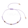 7Pcs 7 Colors Adjustable Round Glass Seed Beads Braided Bead Bracelets Set for Women BJEW-MZ00288-3