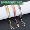 6Pcs 3 Colors Half Finished Brass Cubic Zirconia Slider Bracelets ZIRC-NB0002-02-5