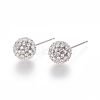 Brass Micro Pave Clear Cubic Zirconia Stud Earrings EJEW-K078-20A-2