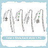 4 Styles Alloy Hook Bookmark AJEW-DR00018-2