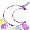 Suede Wrap Iron Moon Hanging Ornaments HJEW-G025-01-2