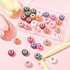 32Pcs 8 Colors AB Color Resin Rose Flower European Beads RESI-FS0002-04-8