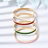 304 Stainless Steel Enamel Hinged Cuff Bangles for Women SA-CBAC920-07G-1