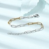 4MM Two Tone 304 Stainless Steel Textured Paperclip Chain Bracelets for Man and Women SA-CBAB767-08GP-2