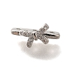 Brass Micro Pave Clear Cubic Zirconia Spacer Bars KK-C031-47P-1