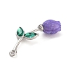 Alloy Resin Flower Pendants PALLOY-U003-06P-01-2