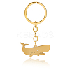 6Pcs Whale Stainless Steel Pendants Keychain KEYC-BBC0001-12B-6