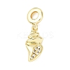 Brass Micro Pave Clear Cubic Zirconia Sea Animal European Dangle Charms KK-B159-04G-04-1