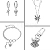 50Pcs 10 Style Tibetan Style Alloy Pendants TIBEP-CJ0003-48-6
