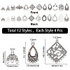 48Pcs 12 Style Tibetan Style Chandelier Components Links FIND-SC0002-17-2