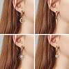 Clear Cubic Zirconia Padlock Drop Huggie Hoop Earrings EJEW-SW00005-06-6