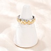 304 Stainless Steel Double Color Cuff Rings RJEW-S635-01GP-08-2