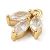 Brass with Clear Cubic Zirconia Charms X-KK-G478-02E-KCG-2