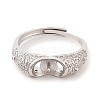 925 Sterling Silver Micro Pave Cubic Zirconia Adjustable Ring Settings STER-B003-13P-2