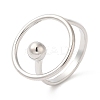 Brass Ring Open Cuff Ring for Women RJEW-G288-09P-1