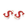 Rack Plating Alloy Enamel Pendants ENAM-T024-53S-G-2