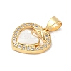 Rack Plating Brass Enamel Micro Pave Clear Cubic Zirconia Pendants KK-K380-04G-01-2