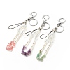 Synthetic & Natural Gemstone with Acrylic Bracelet Keychain HJEW-JM00689-1