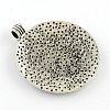 Tibetan Style Flat Round with Flower Alloy Big Pendants LS-TIBEP-Q056-15R-NR-2
