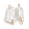 Natural Freshwater Pearl Keshi Pearl Nuggets Connector Charms STAS-D378-09G-1