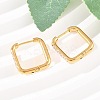 304 Stainless Steel Clear Cubic Zirconia Square Hoop Earrings EJEW-L307-09G-1