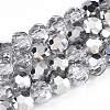 Transparent Electroplate Glass Beads Strands EGLA-A035-T8mm-M01-1
