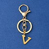 304 Stainless Steel Initial Letter Charm Keychains KEYC-YW00005-22-1