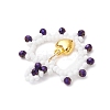 Glass Seed Beaded Heart Pendants PALLOY-MZ00588-5