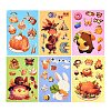 6Pcs Thanksgiving Day Paper Self-Adhesive Picture Stickers STIC-C010-32-2