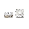 Square Brass Crystal Rhinestone Spacer Beads RB-R031-42-4